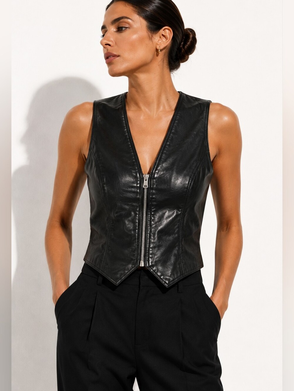 Henri Bendel Vintage Women's Leather Vest